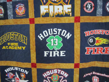 Close-up Firefighter T-Shirt Quilt