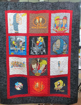 Beavis and Butthead T-Shirt Quilt