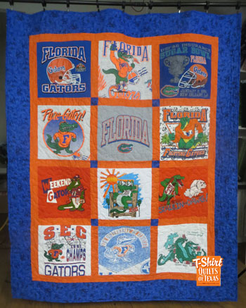 Florida State Gators theme t-shirt quilt