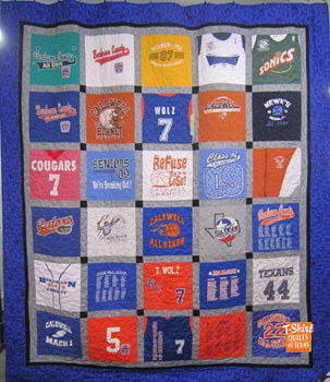 Baseball themed tshirt quilt