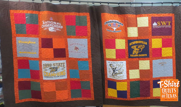 Foursquare memory quilt made from clothing